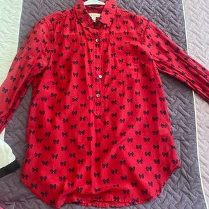 J.Crew Red Bow Blouse